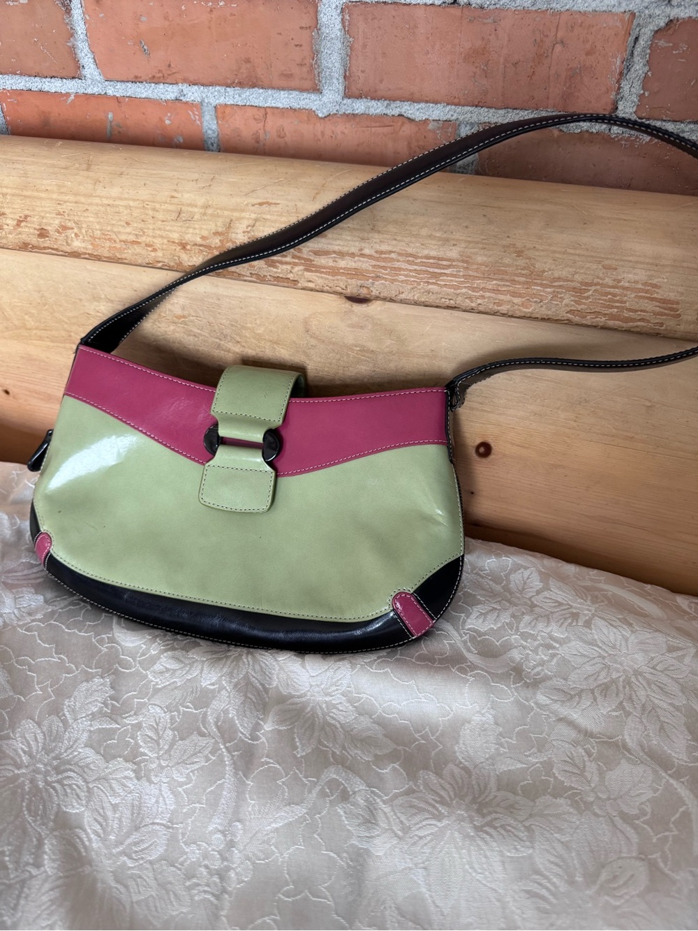 Tusk Green, Pink & Black Shoulder Bag